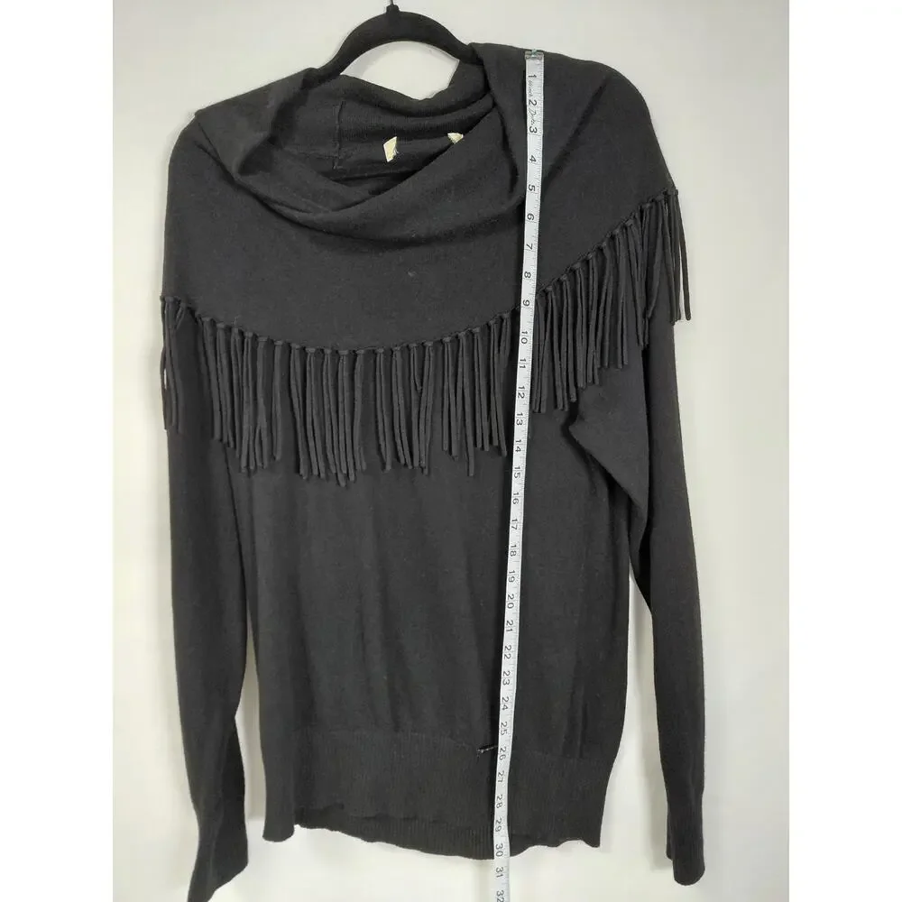 Michael Kors Cowl Neck Fringe Knit Pullover Sweater Women See Measurements